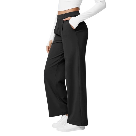 Halara Flex High Waisted Straight Leg Work Pants in Black Small NWT - Picture 3 of 9